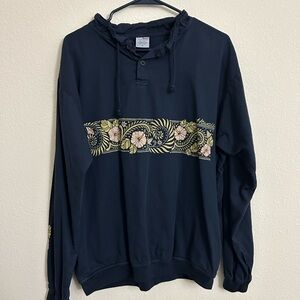 Navy Floral Women's Jersey Top